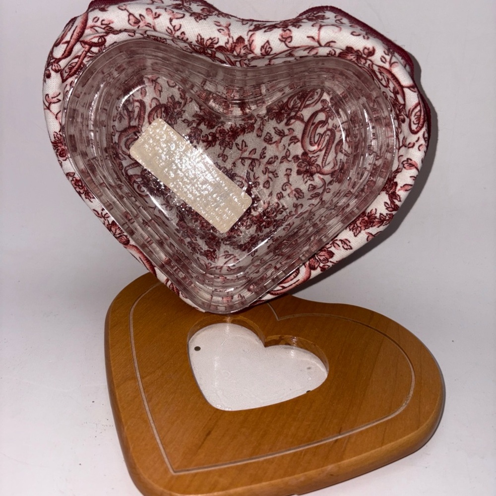 Heart Shaped Basket - Red Floral Liner